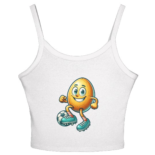 Easter egg football design, footballer Easter Women's Spaghetti Strap Tank Top