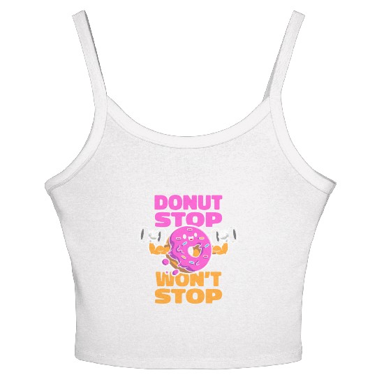 Fitness Donut Funny Donut Gym Women's Spaghetti Strap Tank Top