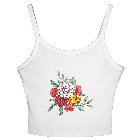 Flower Design: Blossom with Elegance Women's Spaghetti Strap Tank Top