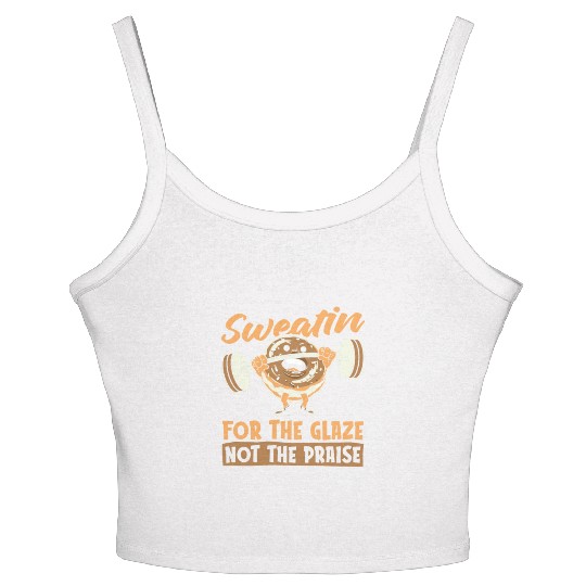 Fitness Donut Funny Donut Gym Women's Spaghetti Strap Tank Top