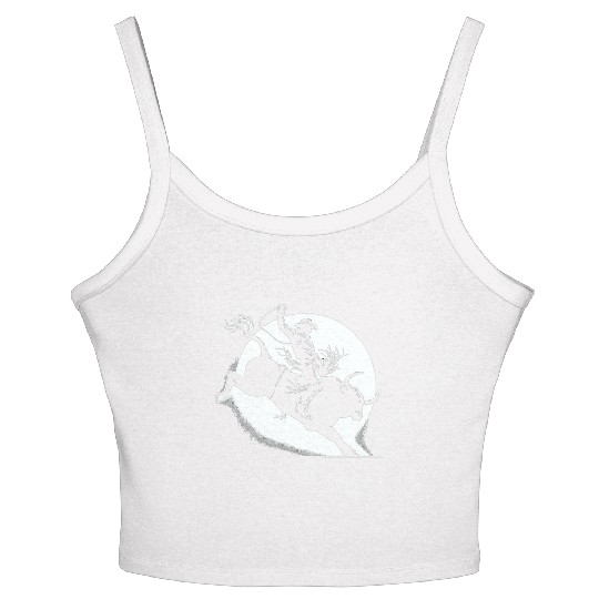 Rodeo Bull Riding Livestock Show Farmer Cattle Women's Spaghetti Strap Tank Top