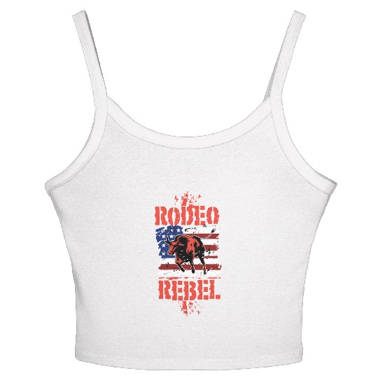Rodeo Bull Riding Livestock Show Farmer Cattle Women's Spaghetti Strap Tank Top