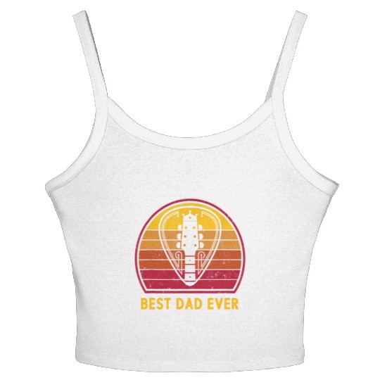 Retro Vintage Best Guitar Dad Ever Father's Day Women's Spaghetti Strap Tank Top