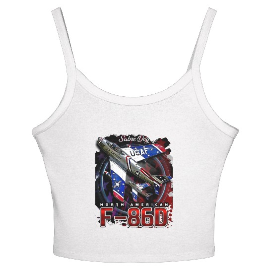 F86D Sabre Dog Vintage Us Air Force Fighter Aircra Women's Spaghetti Strap Tank Top