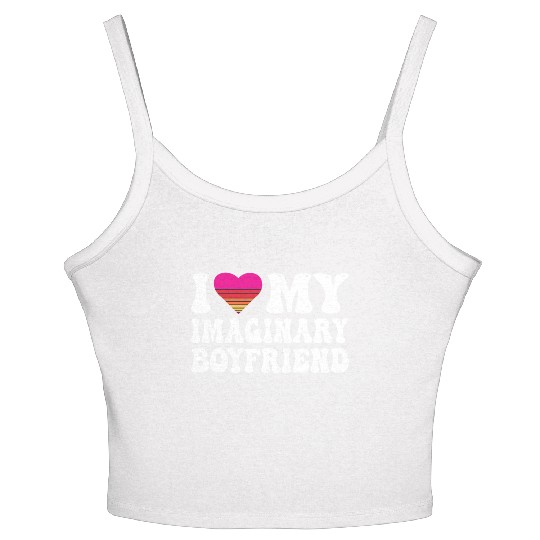 I Heart My Imaginary Bf Boyfriend I Love My Bf Women's Spaghetti Strap Tank Top