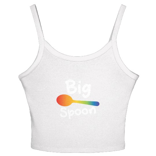 Big Spoon LGBT Pride Gay Lesbian Couple Matching Women's Spaghetti Strap Tank Top
