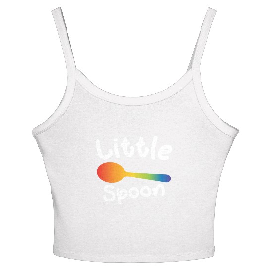 Little Spoon LGBT Pride Gay Lesbian Couple Love Women's Spaghetti Strap Tank Top