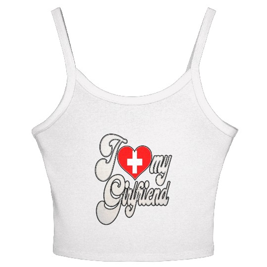 SwitzerlandI Love My Switzerland Girlfriend Women's Spaghetti Strap Tank Top