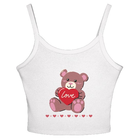 Happy Valentines Day Cute Bear Collections Women's Spaghetti Strap Tank Top