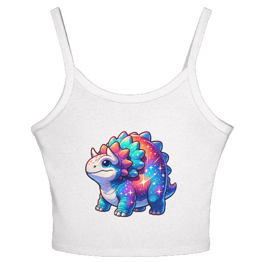 Cute Galaxy Ankylosaurus Women's Spaghetti Strap Tank Top