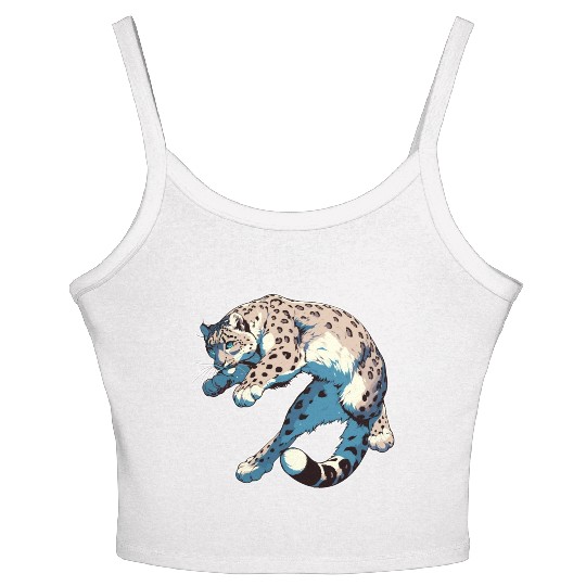 Snow Leopard Leopard White Leopard Women's Spaghetti Strap Tank Top