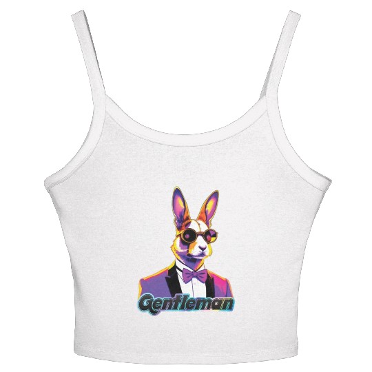 Pop Art Playboy Rabbit Gentleman Cyberpunk Bunny Women's Spaghetti Strap Tank Top