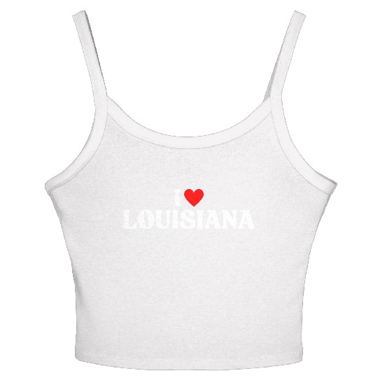 I Love Louisiana I Heart LA Women's Spaghetti Strap Tank Top