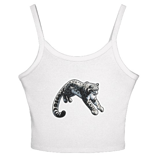 Snow Leopard Leopard White Leopard Women's Spaghetti Strap Tank Top