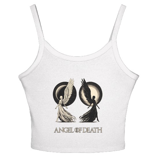 Angel of Death - Sun And Moon Mystical Artwork Women's Spaghetti Strap Tank Top