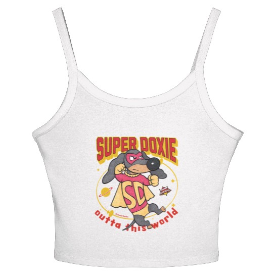 Cute Superhero Super Doxie Dog Outta this World Women's Spaghetti Strap Tank Top