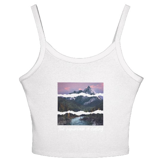 the mountain is calling Women's Spaghetti Strap Tank Top