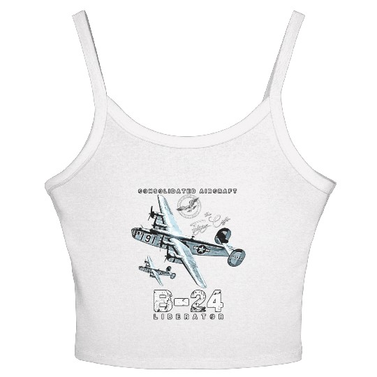 B24 Liberator The Flying Coffin WW2 Heavy Bomber A Women's Spaghetti Strap Tank Top
