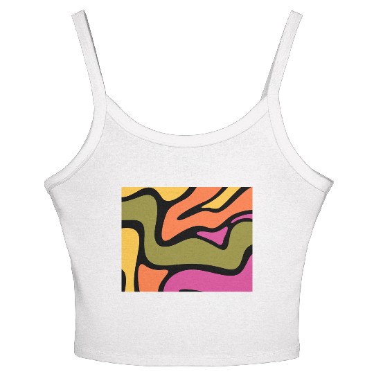 Psychedelic patterns, Aesthetic, Retro, Vintage Women's Spaghetti Strap Tank Top
