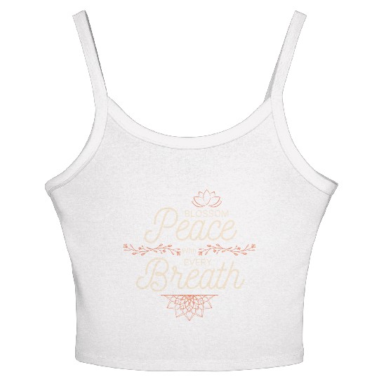 Peaceful Blossom Mandala Quote Women's Spaghetti Strap Tank Top