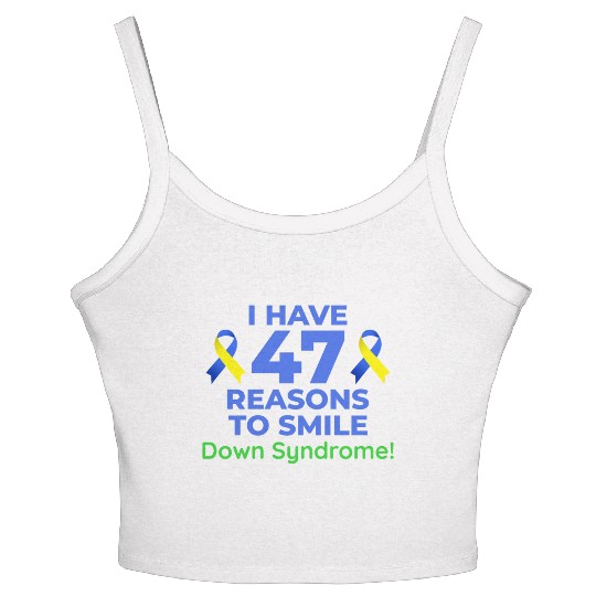 Down Syndrome Awareness 47 Reasons to Smile Women's Spaghetti Strap Tank Top