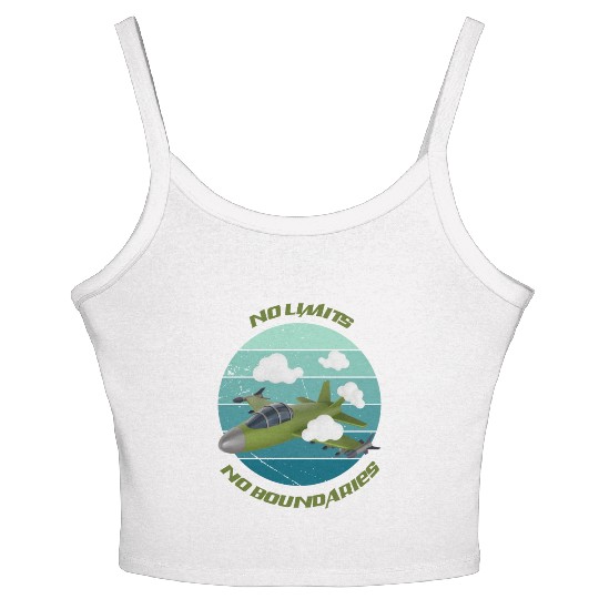 No Limits No Boundaries Jet Design Women's Spaghetti Strap Tank Top