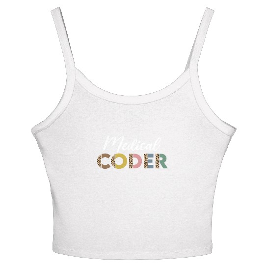 Medical Coder Leopard Pattern Women's Spaghetti Strap Tank Top