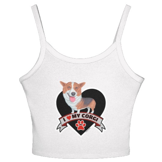 I love my cute Corgi Women's Spaghetti Strap Tank Top