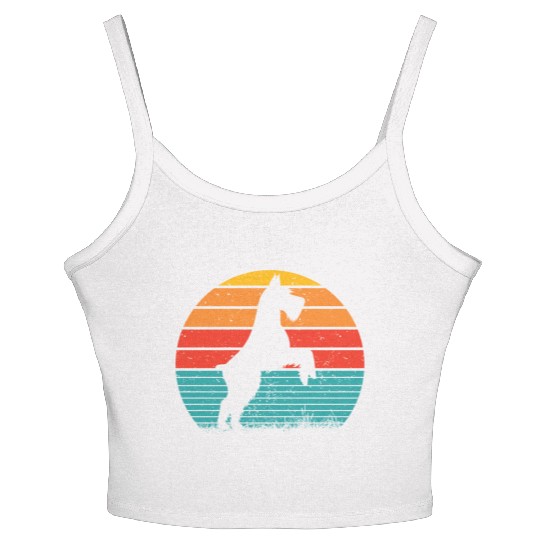 Schnauzer Dog Sunset Women's Spaghetti Strap Tank Top