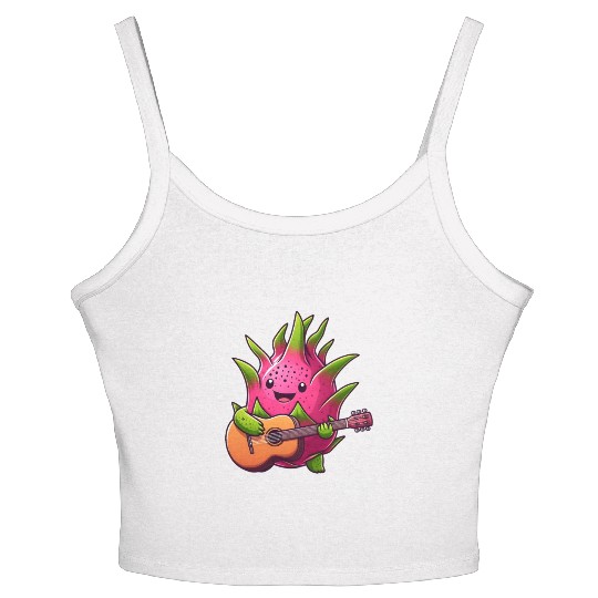 Dragon Fruit Jam: Playing the Guitar Women's Spaghetti Strap Tank Top