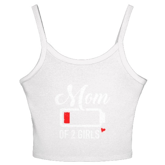 Mom Of 2 Girls Low Battery Women's Spaghetti Strap Tank Top