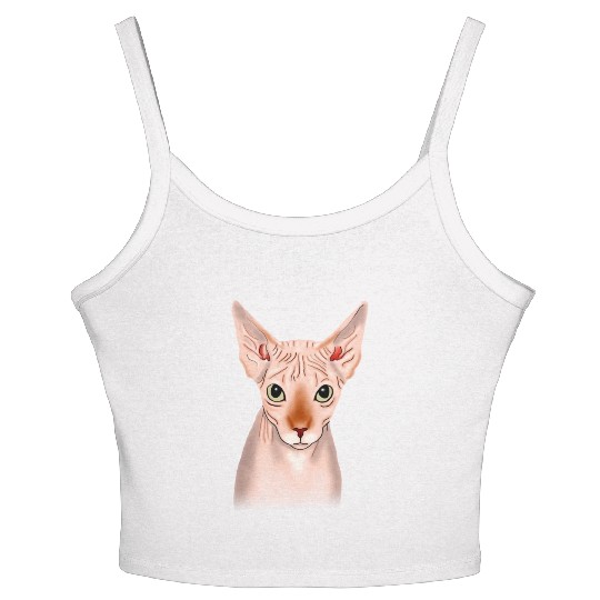 Sphynx cat, Cat Mom, Cat Dad, Cat Lover, Feline Women's Spaghetti Strap Tank Top