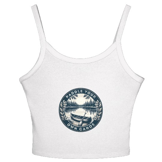 Solo Canoe Journey Lake Women's Spaghetti Strap Tank Top