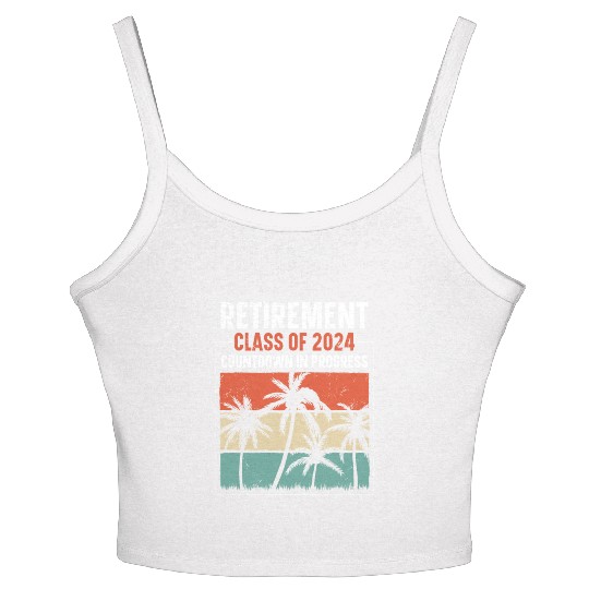 2024 Retirement Countdown Beach Women's Spaghetti Strap Tank Top