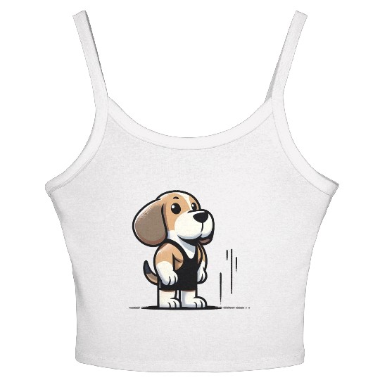 Beagle Buff: Hitting the Gym in Style Women's Spaghetti Strap Tank Top