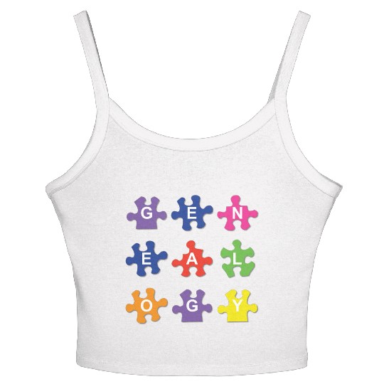 Genealogy Jigsaw Puzzle Pieces Women's Spaghetti Strap Tank Top