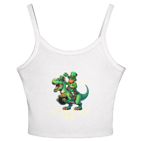 Happy St Pat-Rex Day Dinosaur Boys St Patricks Day Women's Spaghetti Strap Tank Top