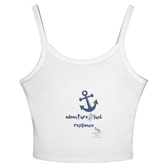 Lucky Anchor Designed by Tavia Linen Women's Spaghetti Strap Tank Top