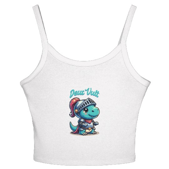 Deus Vult Historical Knight Dragon Women's Spaghetti Strap Tank Top