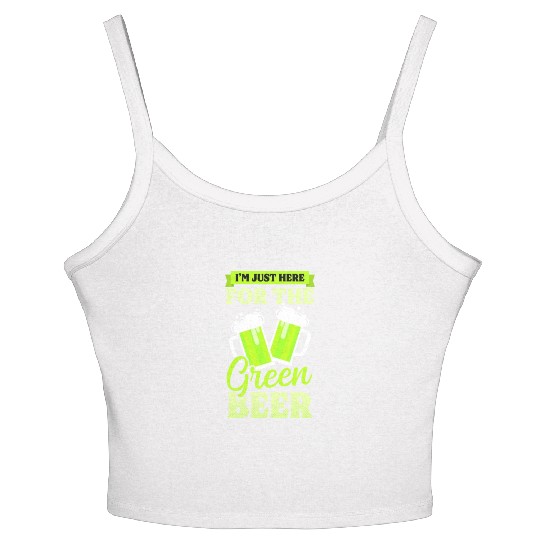 Funny St Patricks Day Here For Green Beer Women's Spaghetti Strap Tank Top
