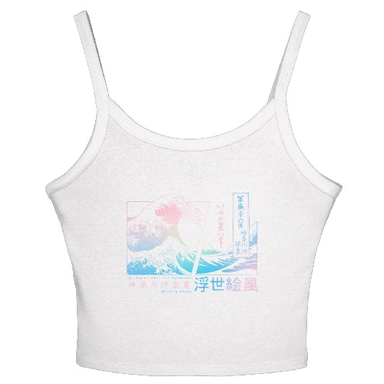 the great wave off kanagawa japan Women's Spaghetti Strap Tank Top