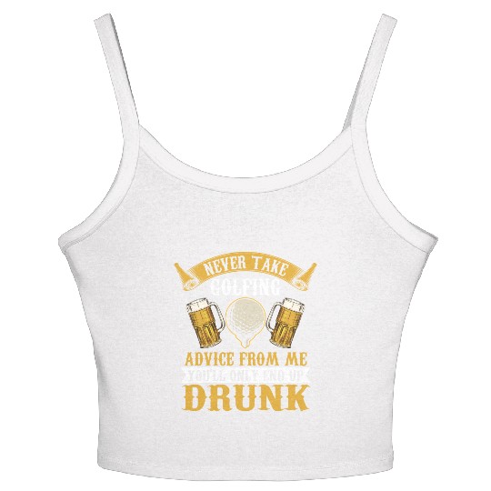 Funny golf beer golfing Women's Spaghetti Strap Tank Top