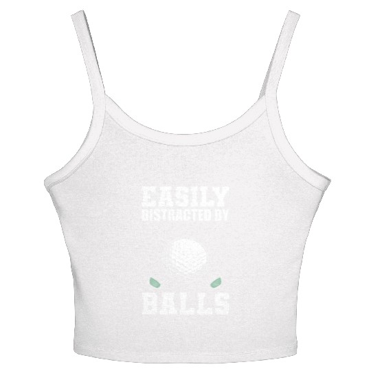 Golf Ball Humor Golfing Driver Golf Gift for Male Women's Spaghetti Strap Tank Top