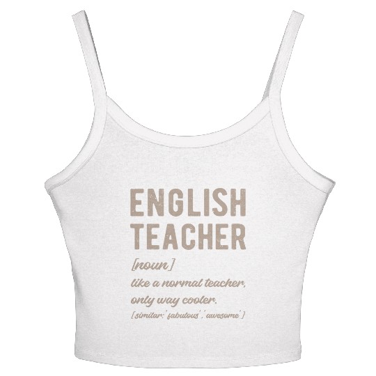 English Teacher Defined - Funny Retro Women's Spaghetti Strap Tank Top