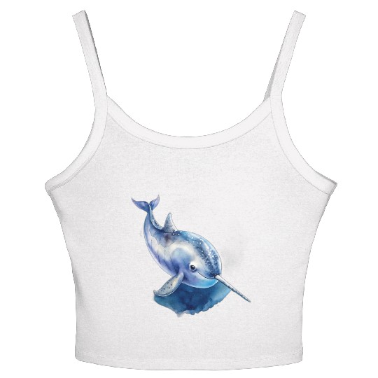 Narwhal Whale Women's Spaghetti Strap Tank Top