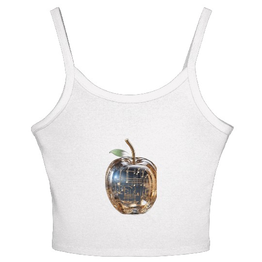 Crystal Apple with music nout & Instruments Women's Spaghetti Strap Tank Top