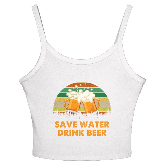 Save Water Drink Beer Women's Spaghetti Strap Tank Top