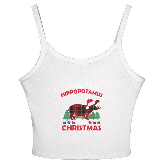 I Want A Hippopotamus For Christmas Women's Spaghetti Strap Tank Top