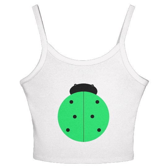 green ladybug Women's Spaghetti Strap Tank Top