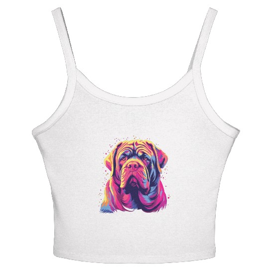 Watercolor Colorful Neapolitan Mastiff Women's Spaghetti Strap Tank Top
